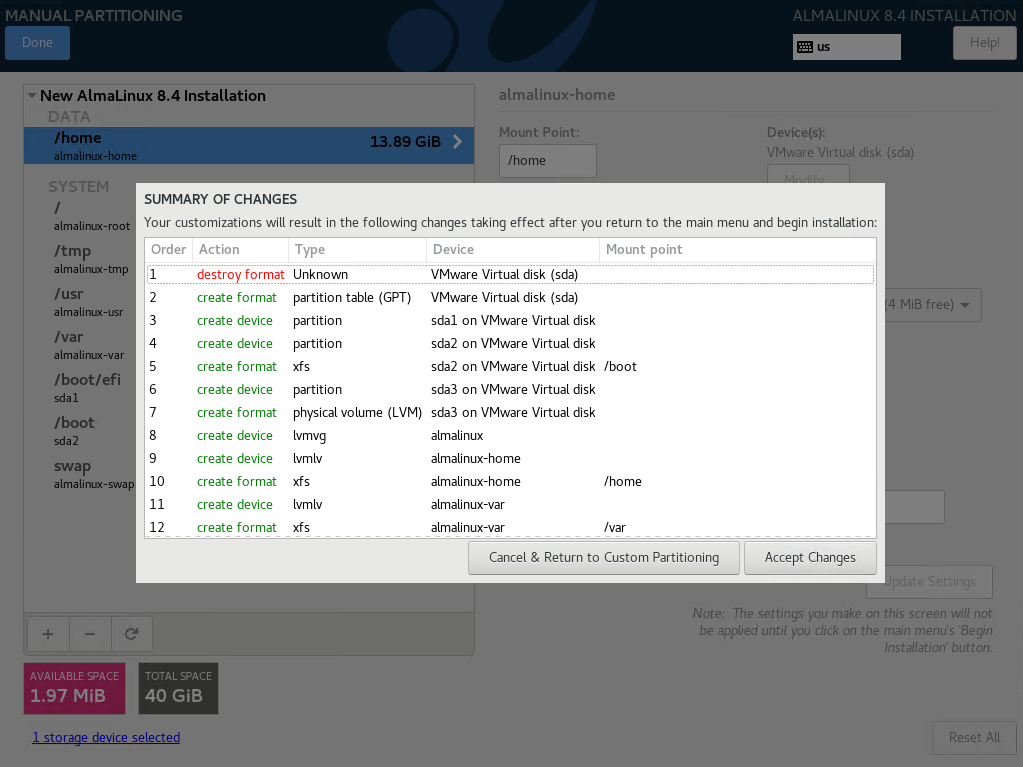 Installing AlmaLinux