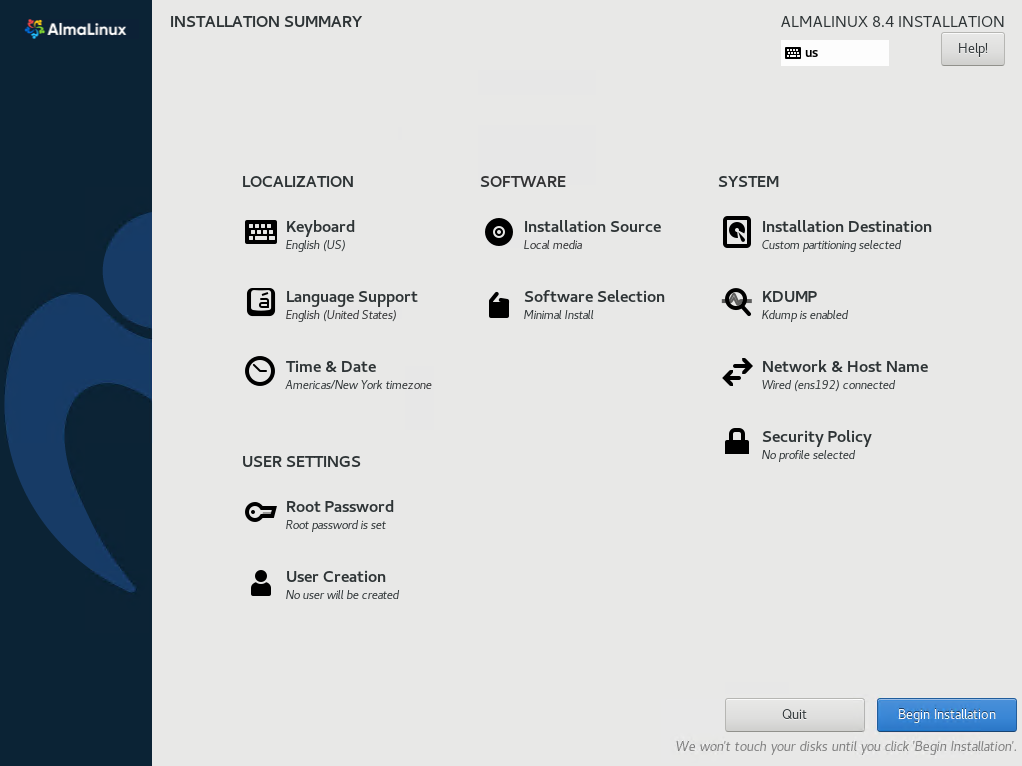 Installing AlmaLinux