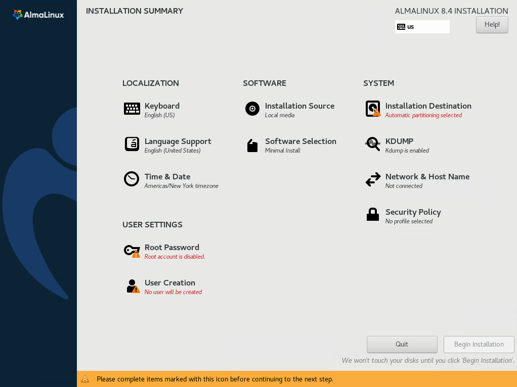 Installing AlmaLinux